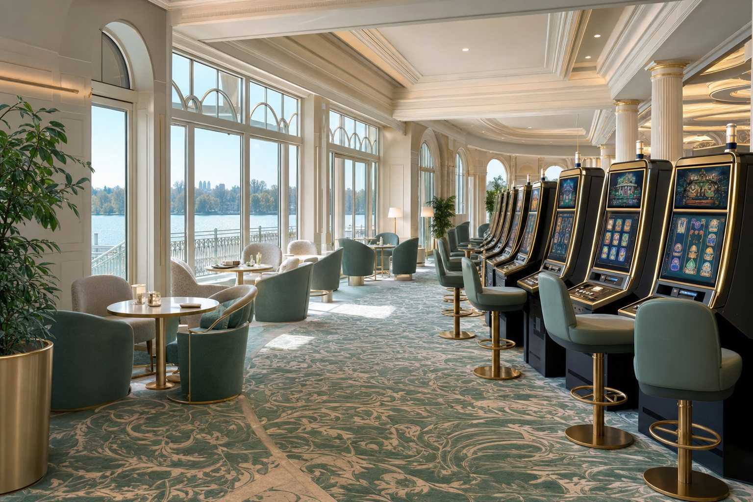Salle de réception au bord du lac